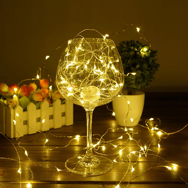 Led Fairy String Lights - ไฟประดับงานแต่งงานต้นคริสต์มาส ไฟสายไฟ LED ลวดทองแดง ไฟประดับตกแต่งวันหยุด พวงมาลัยไฟ