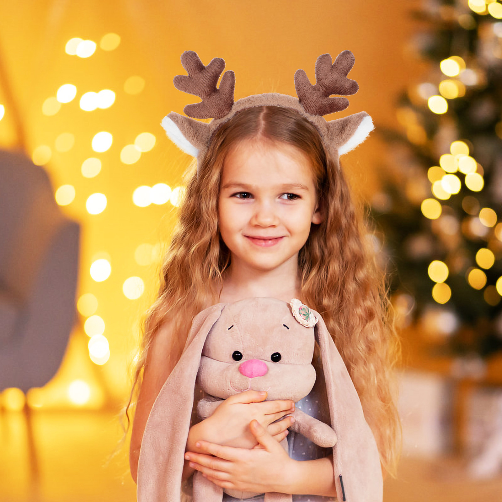 Reindeer Antlers Headband - ที่คาดผมคริสต์มาสลายเขากวางเรนเดียร์ ดีไซน์สวยงาม สวมใส่สบาย เหมาะกับทุกคน เครื่องประดับผมสำหรับงานปาร์ตี้วันหยุด คอสเพลย์