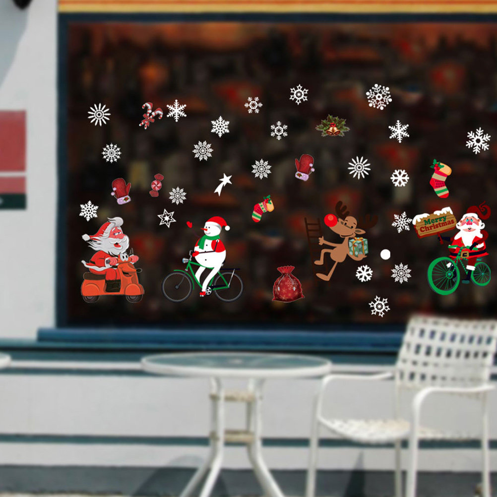 สติกเกอร์หน้าต่างฤดูหนาว ฉากตก - Snowflake Window Decal บทวิจารณ์และราคา