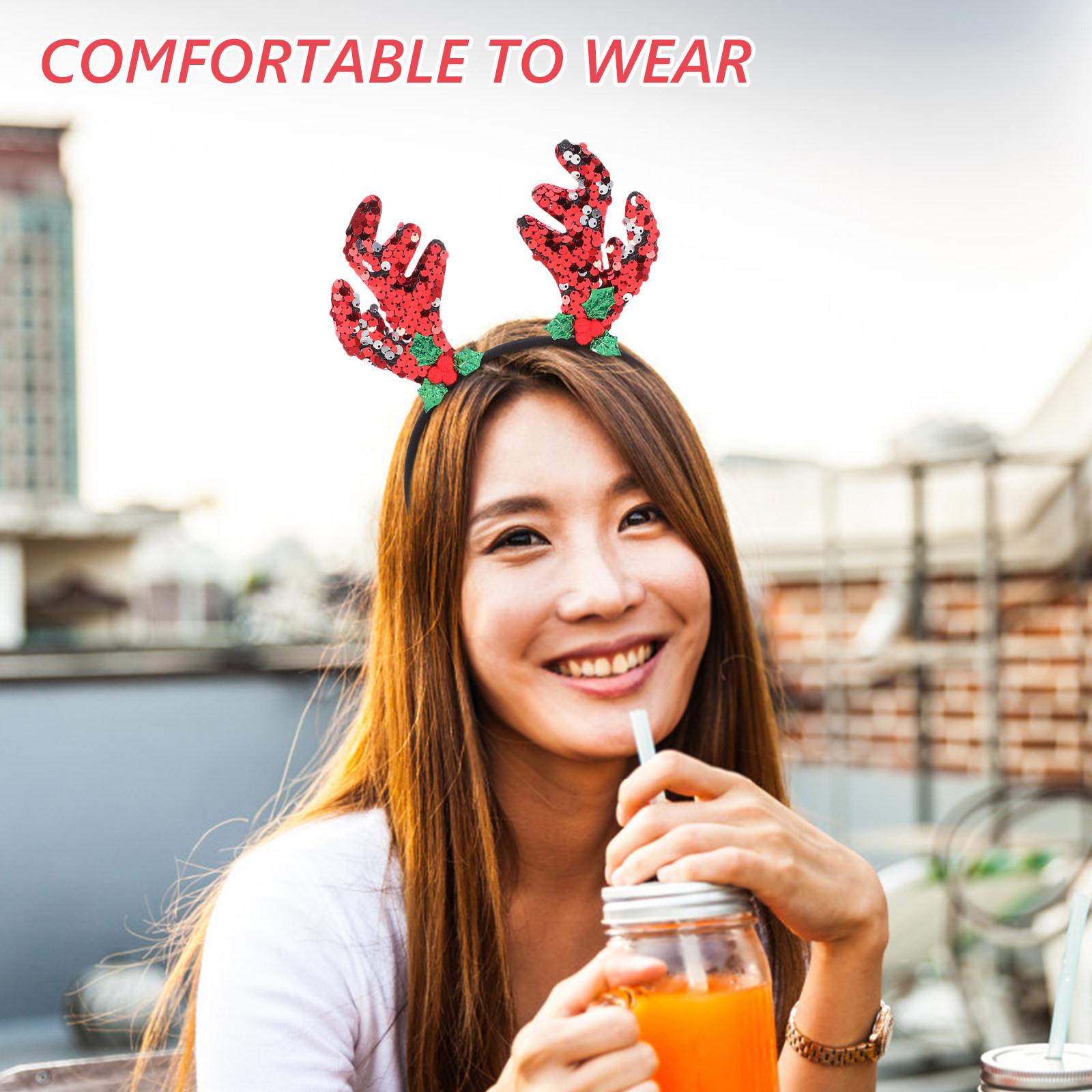 ที่คาดผมเขากวางเรนเดียร์ ของตก - Reindeer Antlers Headband บทวิจารณ์และราคา