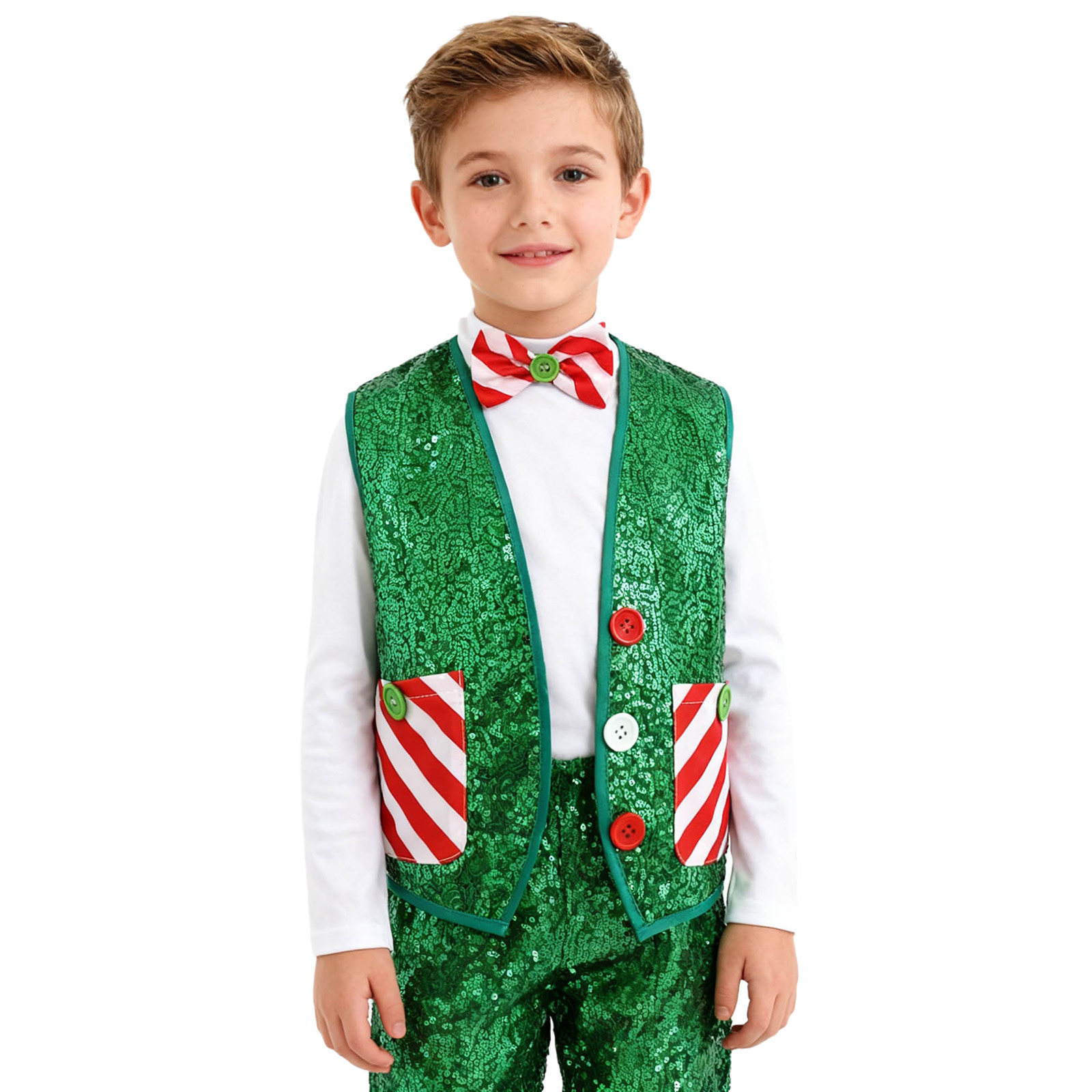 เสื้อกั๊กซานต้าเอลฟ์ปักเลื่อมส - Elf Costume Christmas บทวิจารณ์และราคา