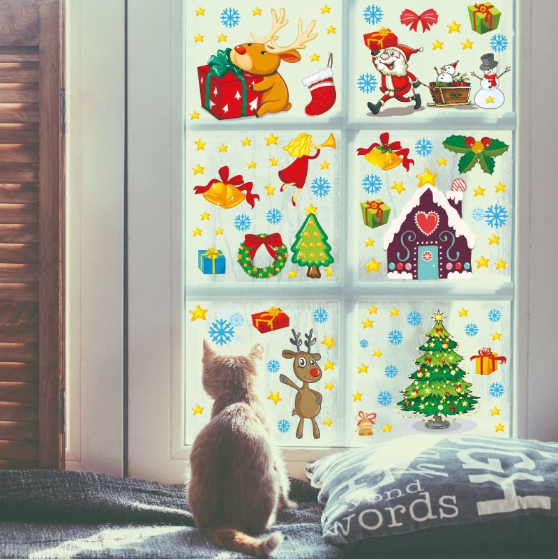 สติ๊กเกอร์ติดกระจกคริสต์มาสลาย - Snowflake Window Decal บทวิจารณ์และราคา