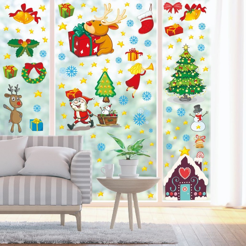 สติ๊กเกอร์ติดกระจกคริสต์มาสลาย - Snowflake Window Decal บทวิจารณ์และราคา