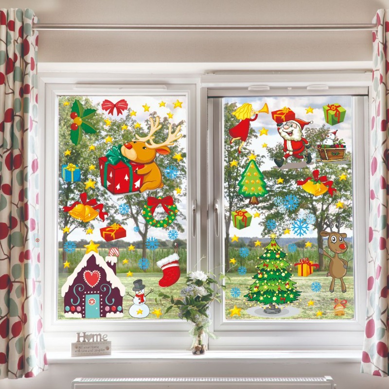 สติ๊กเกอร์ติดกระจกคริสต์มาสลาย - Snowflake Window Decal บทวิจารณ์และราคา